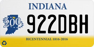 IN license plate 922DBH
