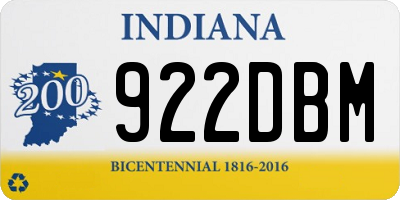 IN license plate 922DBM