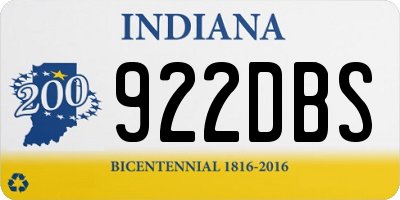 IN license plate 922DBS