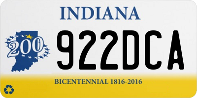 IN license plate 922DCA