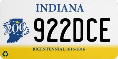 IN license plate 922DCE