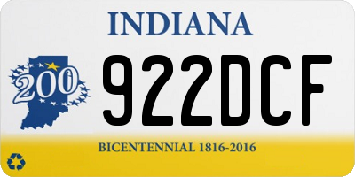 IN license plate 922DCF