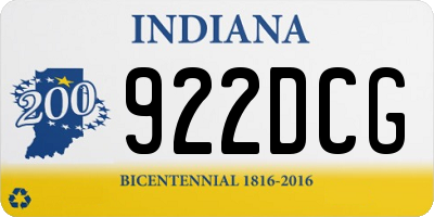 IN license plate 922DCG