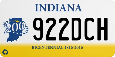 IN license plate 922DCH