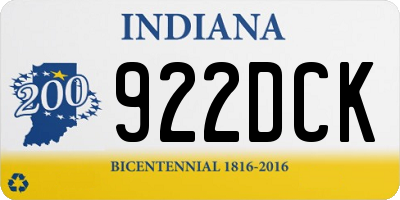 IN license plate 922DCK