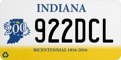 IN license plate 922DCL