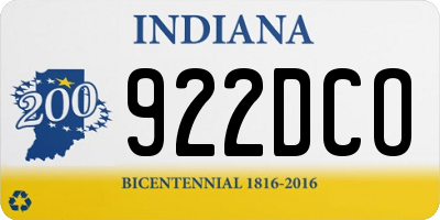 IN license plate 922DCO