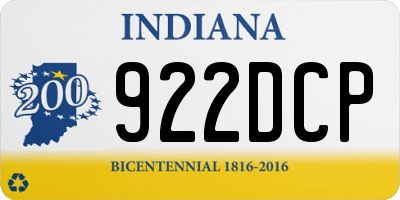 IN license plate 922DCP