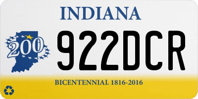 IN license plate 922DCR