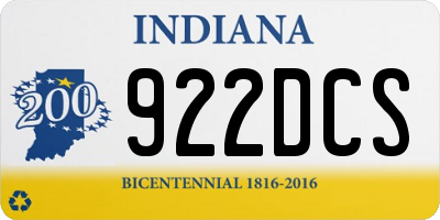IN license plate 922DCS