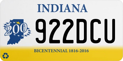 IN license plate 922DCU