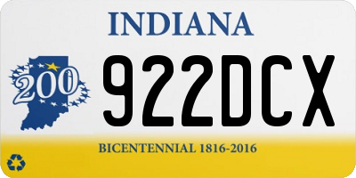IN license plate 922DCX