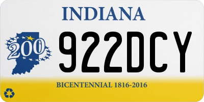 IN license plate 922DCY