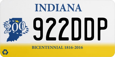 IN license plate 922DDP