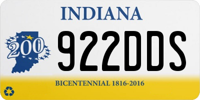 IN license plate 922DDS
