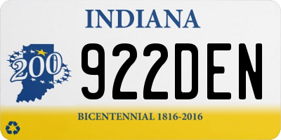 IN license plate 922DEN