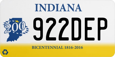 IN license plate 922DEP
