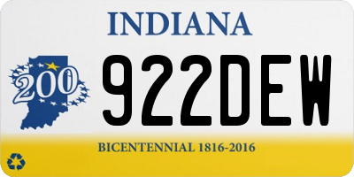 IN license plate 922DEW