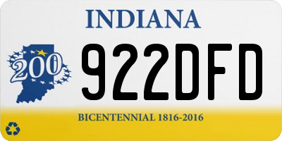 IN license plate 922DFD