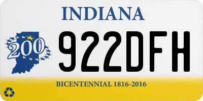 IN license plate 922DFH
