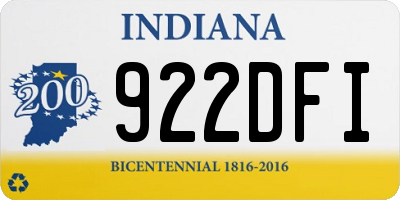 IN license plate 922DFI