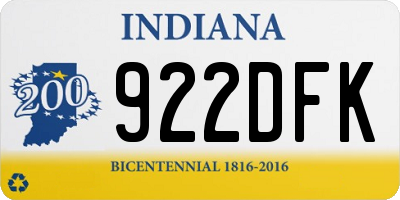 IN license plate 922DFK