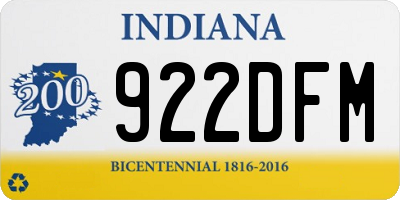 IN license plate 922DFM