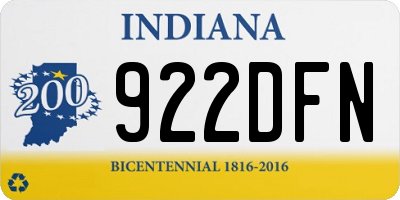 IN license plate 922DFN