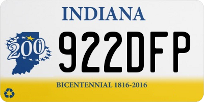 IN license plate 922DFP