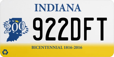 IN license plate 922DFT