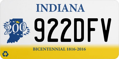 IN license plate 922DFV