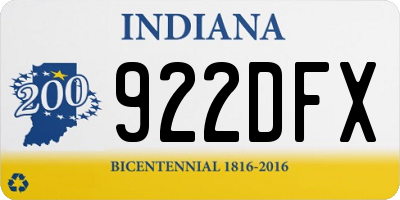 IN license plate 922DFX