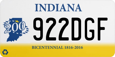IN license plate 922DGF