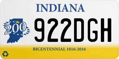 IN license plate 922DGH