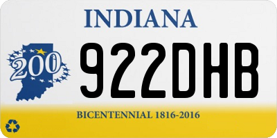 IN license plate 922DHB