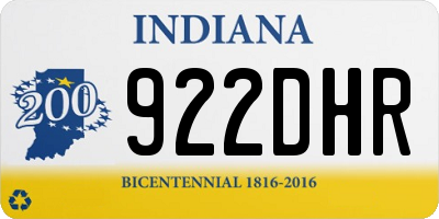 IN license plate 922DHR