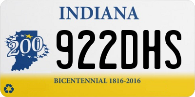 IN license plate 922DHS