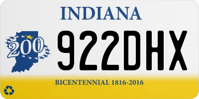 IN license plate 922DHX