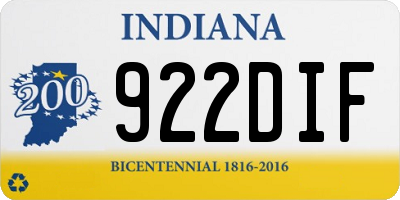 IN license plate 922DIF