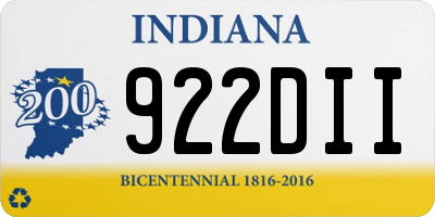 IN license plate 922DII