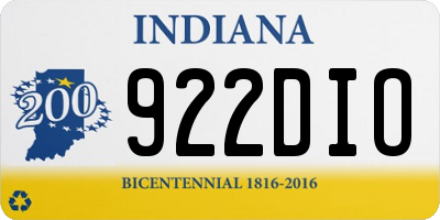 IN license plate 922DIO