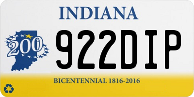 IN license plate 922DIP