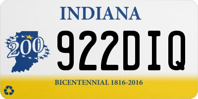IN license plate 922DIQ