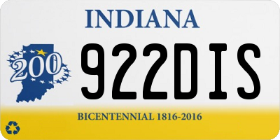 IN license plate 922DIS
