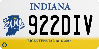 IN license plate 922DIV