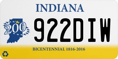 IN license plate 922DIW