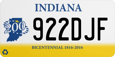 IN license plate 922DJF