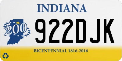 IN license plate 922DJK