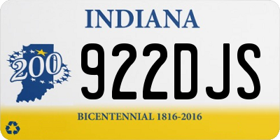 IN license plate 922DJS
