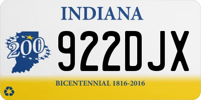 IN license plate 922DJX